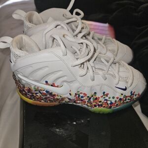 Nike Little Posite Pro White Multicolor Confetti Sneakers